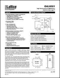 datasheet for GAL6001B-30LJ by Lattice Semiconductor Corporation