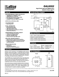 datasheet for GAL6002B-15LJ by Lattice Semiconductor Corporation