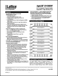 datasheet for ISPLSI81080V-125LB272 by Lattice Semiconductor Corporation