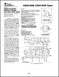 datasheet for CD40192BE by Texas Instruments