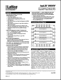 datasheet for ISPLSI8600V-125LB492 by Lattice Semiconductor Corporation