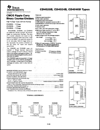 datasheet for CD4040BE by Texas Instruments