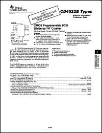 datasheet for CD4522BE by Texas Instruments