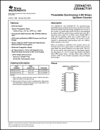 datasheet for CD54ACT191F3A by Texas Instruments