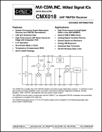 datasheet for CMX018D6 by MX-COM, Inc.