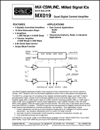 datasheet for MX019DW by MX-COM, Inc.