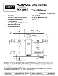 datasheet for MX105ADW by MX-COM, Inc.