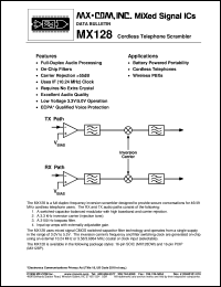 datasheet for MX128DW by MX-COM, Inc.