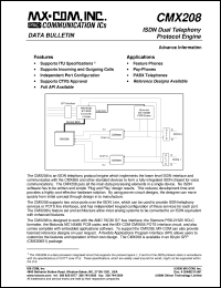 datasheet for CMX208S1 by MX-COM, Inc.