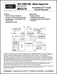 datasheet for MX375LH by MX-COM, Inc.