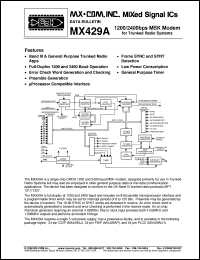 datasheet for MX429ALH by MX-COM, Inc.