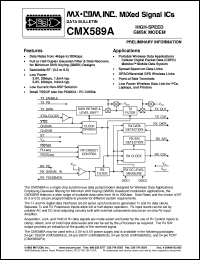 datasheet for CMX589AP4 by MX-COM, Inc.