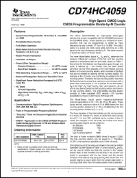 datasheet for CD54HC4059F3A by Texas Instruments