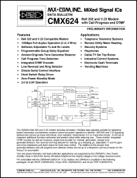 datasheet for CMX624P4 by MX-COM, Inc.