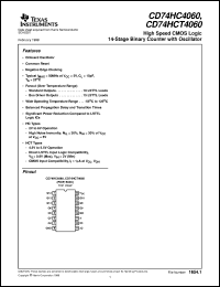 datasheet for CD54HC4060F3A by Texas Instruments