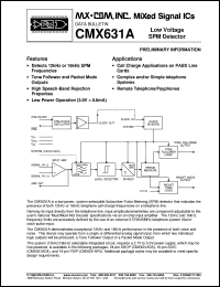 datasheet for CMX631AD4 by MX-COM, Inc.