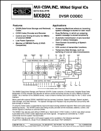 datasheet for MX802J by MX-COM, Inc.