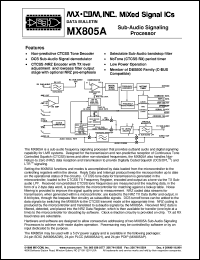 datasheet for MX805ALH by MX-COM, Inc.