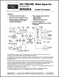 datasheet for MX806ADW by MX-COM, Inc.