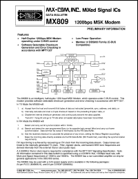 datasheet for MX809J by MX-COM, Inc.