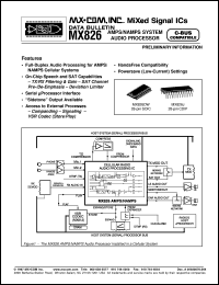 datasheet for MX826DW by MX-COM, Inc.