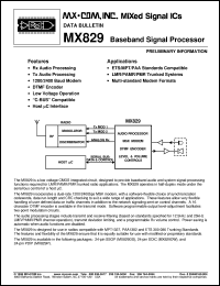 datasheet for MX829DW by MX-COM, Inc.