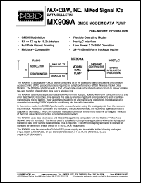 datasheet for MX909ADW by MX-COM, Inc.