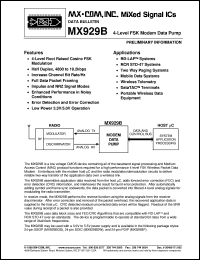 datasheet for MX929BDW by MX-COM, Inc.