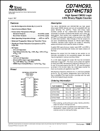 datasheet for CD74HC93E by Texas Instruments