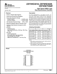 datasheet for CD74HCT4520M by Texas Instruments