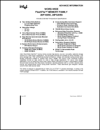 datasheet for E28F160S5-70 by Intel Corporation