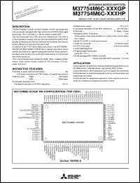 datasheet for M37754M6C-XXXGP by Mitsubishi Electric Corporation, Semiconductor Group