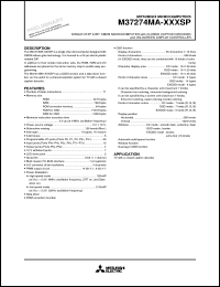 datasheet for M37274MA-XXXSP by Mitsubishi Electric Corporation, Semiconductor Group