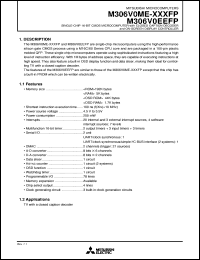datasheet for M306V0EEFS by Mitsubishi Electric Corporation, Semiconductor Group