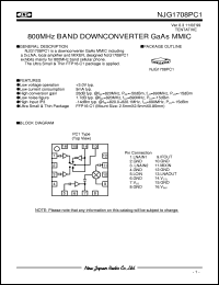 datasheet for NJG1708PC1 by New Japan Radio Co., Ltd. (JRC)