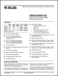 datasheet for Z86E0208SSC by 