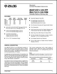 datasheet for Z86L73 by 