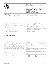 datasheet for Z86C3016PEC by 