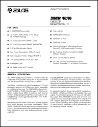 datasheet for Z86C6216PSC by 