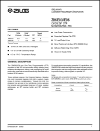 datasheet for Z86E0308SSC by 