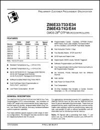 datasheet for Z86E4416FSC by 