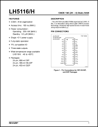 datasheet for LH5116N-10 by Sharp