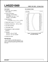 datasheet for LH52D1000T-10LL by Sharp