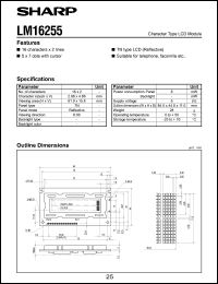 datasheet for LM16255 by Sharp
