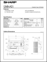 datasheet for LM16A21 by Sharp