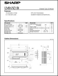 datasheet for LM16X21B by Sharp
