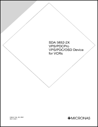 datasheet for SDA5652-2X by Micronas Intermetall