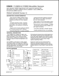 datasheet for VV6850 by VLSI Vision Ltd.