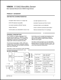datasheet for VV5402 by VLSI Vision Ltd.