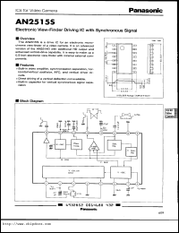 datasheet for AN2515S by Panasonic - Semiconductor Company of Matsushita Electronics Corporation